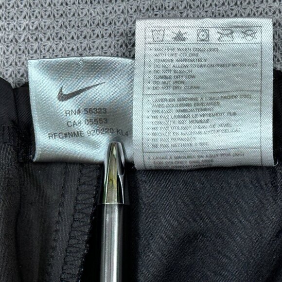 Nike Womens Black Capri Pants Elastic Drawstring Waist Straight Leg Nylon Lg - Picture 6 of 12